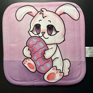 Cute Bunny Easter Oven Mitt Pink Kitchen Pot Holder – Young Artist Design